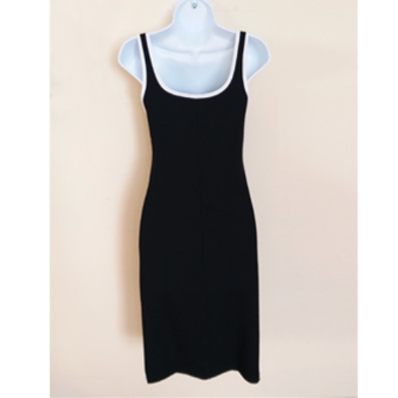 NWT ZARA TRAFALUC BLACK DRESS WITH STRIPES SIZE M - Picture 2 of 3